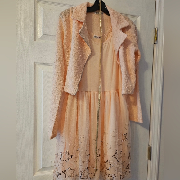 Peach Girls Macy's Dress & Jacket Set - Picture 2 of 4
